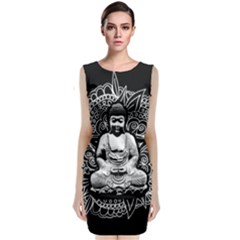 Ornate Buddha Sleeveless Velvet Midi Dress by Valentinaart