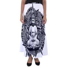 Ornate Buddha Flared Maxi Skirt by Valentinaart