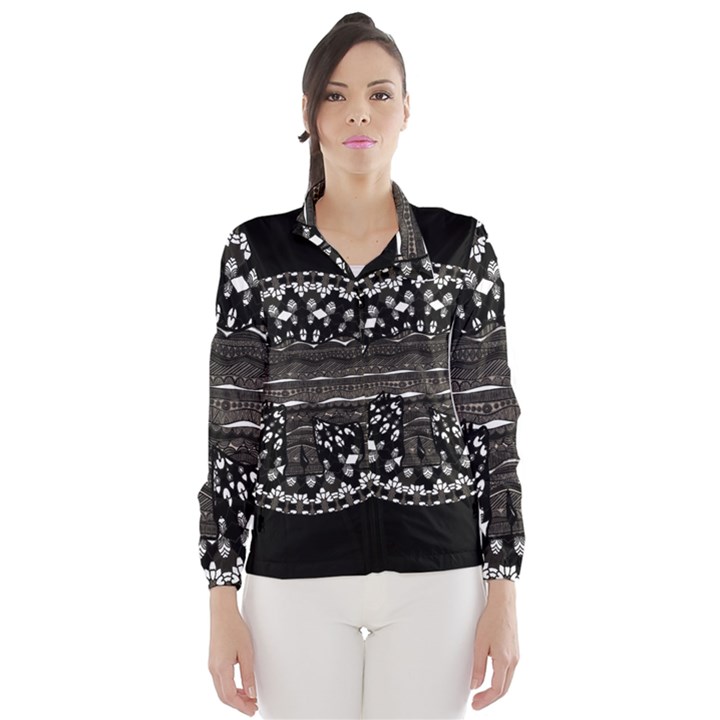 Ornate mandala elephant  Wind Breaker (Women)