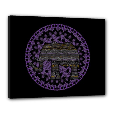 Ornate Mandala Elephant  Canvas 20  X 16  by Valentinaart