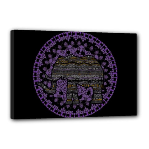 Ornate Mandala Elephant  Canvas 18  X 12  by Valentinaart