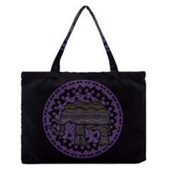 Ornate Mandala Elephant  Medium Zipper Tote Bag by Valentinaart