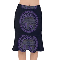 Ornate Mandala Elephant  Mermaid Skirt by Valentinaart