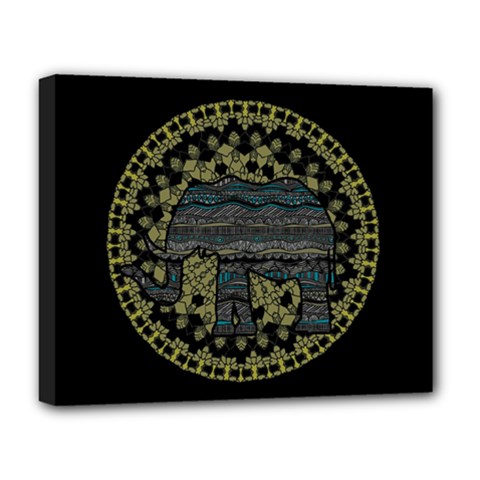 Ornate Mandala Elephant  Deluxe Canvas 20  X 16   by Valentinaart