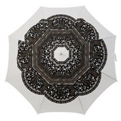 Ornate Mandala Elephant  Straight Umbrellas by Valentinaart