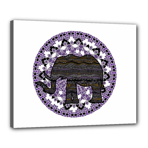 Ornate Mandala Elephant  Canvas 20  X 16  by Valentinaart