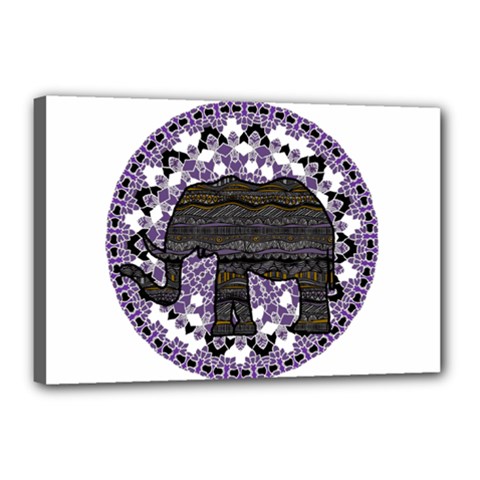 Ornate Mandala Elephant  Canvas 18  X 12  by Valentinaart