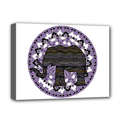 Ornate Mandala Elephant  Deluxe Canvas 16  X 12   by Valentinaart