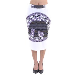 Ornate Mandala Elephant  Velvet Midi Pencil Skirt by Valentinaart