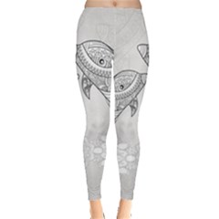 Beautiful Dolphin, Mandala Design Leggings  by FantasyWorld7