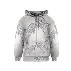 Beautiful Dolphin, Mandala Design Kids  Zipper Hoodie by FantasyWorld7