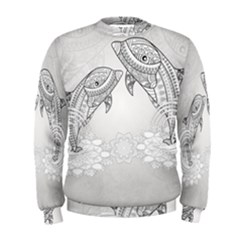 Beautiful Dolphin, Mandala Design Men s Sweatshirt by FantasyWorld7