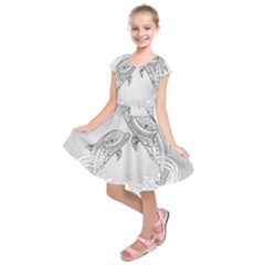 Beautiful Dolphin, Mandala Design Kids  Short Sleeve Dress by FantasyWorld7