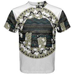 Ornate Mandala Elephant  Men s Cotton Tee by Valentinaart