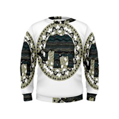 Ornate Mandala Elephant  Kids  Sweatshirt by Valentinaart