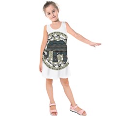 Ornate Mandala Elephant  Kids  Sleeveless Dress by Valentinaart