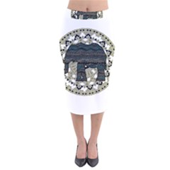 Ornate Mandala Elephant  Velvet Midi Pencil Skirt by Valentinaart