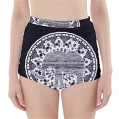 Ornate Mandala Elephant  High-waisted Bikini Bottoms by Valentinaart