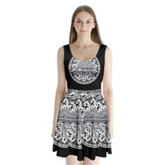 Ornate Mandala Elephant  Split Back Mini Dress  by Valentinaart