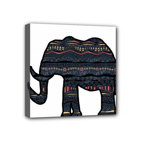 Ornate Mandala Elephant  Mini Canvas 4  X 4  by Valentinaart