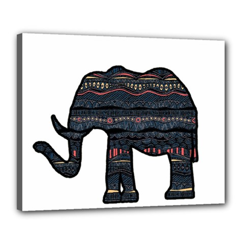 Ornate Mandala Elephant  Canvas 20  X 16  by Valentinaart