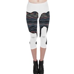 Ornate Mandala Elephant  Capri Leggings 