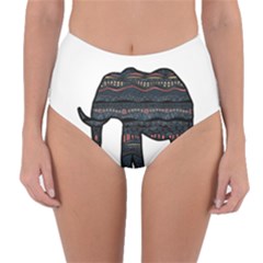 Ornate Mandala Elephant  Reversible High-waist Bikini Bottoms