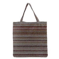 Stripy Knitted Wool Fabric Texture Grocery Tote Bag by BangZart