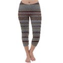 Stripy Knitted Wool Fabric Texture Capri Winter Leggings  View1