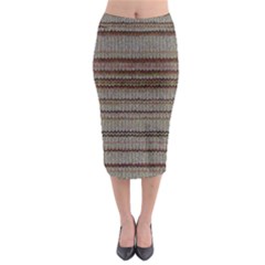 Stripy Knitted Wool Fabric Texture Midi Pencil Skirt by BangZart