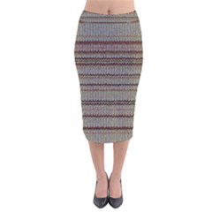 Stripy Knitted Wool Fabric Texture Velvet Midi Pencil Skirt by BangZart