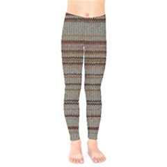 Stripy Knitted Wool Fabric Texture Kids  Leggings 