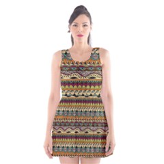 Aztec Pattern Scoop Neck Skater Dress by BangZart