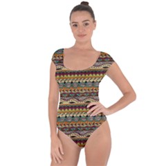 Aztec Pattern Short Sleeve Leotard  by BangZart