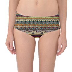 Aztec Pattern Mid-waist Bikini Bottoms by BangZart