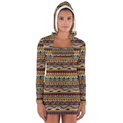 Aztec Pattern Women s Long Sleeve Hooded T-shirt by BangZart