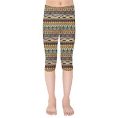 Aztec Pattern Kids  Capri Leggings  by BangZart