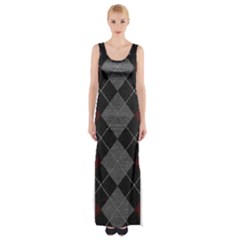 Wool Texture With Great Pattern Maxi Thigh Split Dress by BangZart