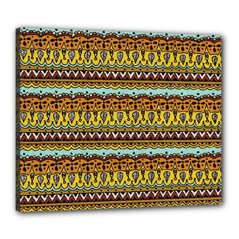 Bohemian Fabric Pattern Canvas 24  X 20  by BangZart