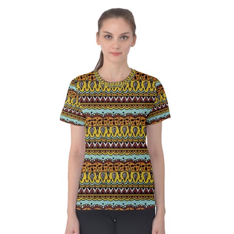 Bohemian Fabric Pattern Women s Cotton Tee by BangZart