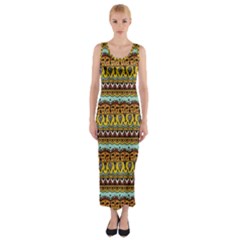 Bohemian Fabric Pattern Fitted Maxi Dress by BangZart