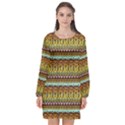 Bohemian Fabric Pattern Long Sleeve Chiffon Shift Dress  View1