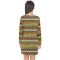 Bohemian Fabric Pattern Long Sleeve Chiffon Shift Dress  View2