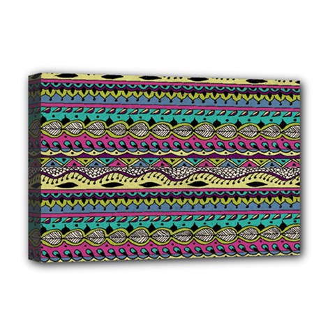 Aztec Pattern Cool Colors Deluxe Canvas 18  X 12   by BangZart