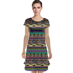 Aztec Pattern Cool Colors Cap Sleeve Nightdress by BangZart