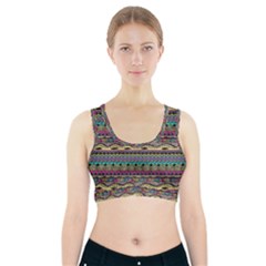 Aztec Pattern Cool Colors Sports Bra With Pocket