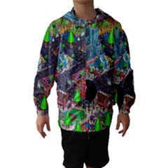 Pixel Art City Hooded Wind Breaker (kids) by BangZart