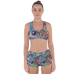 Pixel Art City Racerback Boyleg Bikini Set