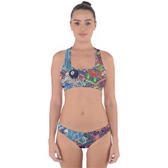 Pixel Art City Cross Back Hipster Bikini Set