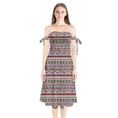 Aztec Pattern Patterns Shoulder Tie Bardot Midi Dress